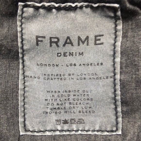 FRAME Denim Jeans Le Garçon `Film Noir’ Black Size 27 Pre-Loved - Picture 12 of 13